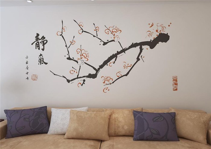电视背景墙硅藻泥
